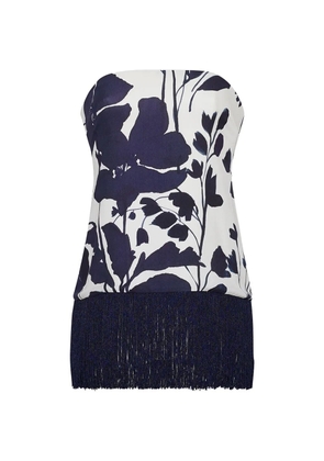Cara Cara floral-print fringed blouse - Blue