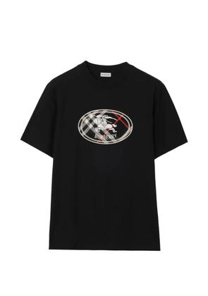 Burberry Check Knight stamp cotton T-shirt - Black