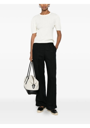 Gant cable-knit short-sleeve T-shirt - White