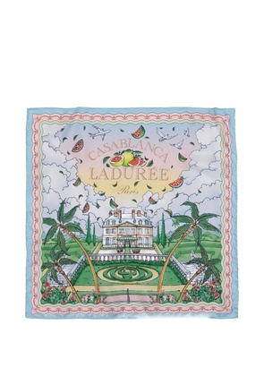 Casablanca Laduree-motif silk scarf - Blue