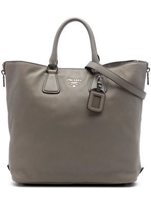 Prada Pre-Owned 2010-2026 Vitello Daino Side Zip Convertible Tote satchel - Brown
