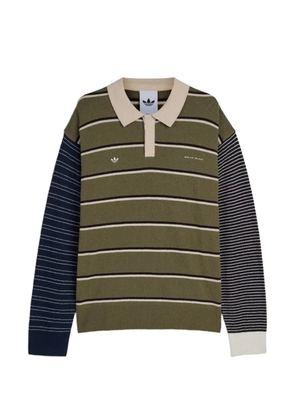 adidas x Song for The Mute 007 striped long-sleeve polo shirt - Green