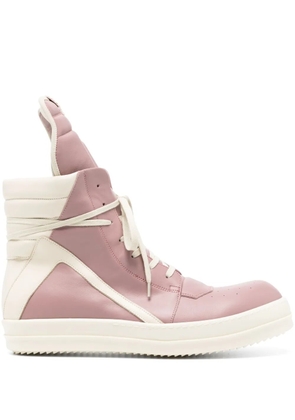 Rick Owens Geobasket high-top leather sneakers - Pink