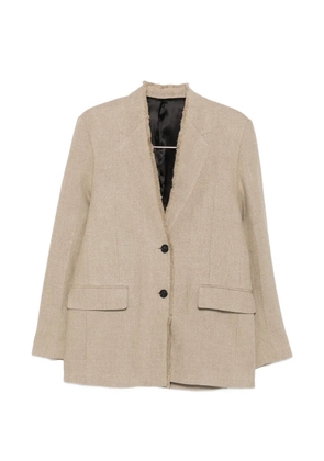 TOTEME frayed-edge single-breasted jacket - Black