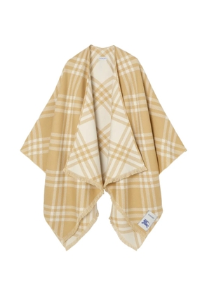 Burberry Check wool silk cashmere cape - Neutrals