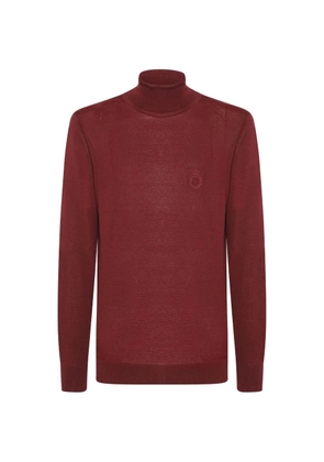 Billionaire crest-embroidered roll-neck sweater