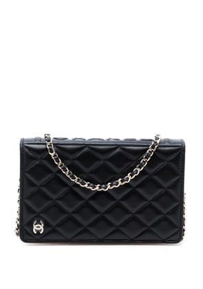 CHANEL Pre-Owned 2021-2025 Quilted Lambskin Book Wallet On Chain crossbody bag - Black