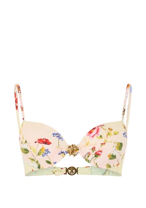 Roberto Cavalli floral print detail bikini top - Neutrals