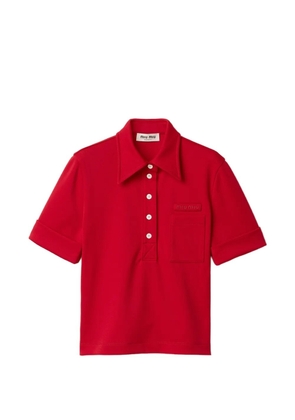 Miu Miu point collar embroidered top