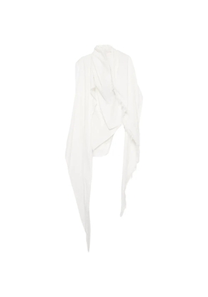 YEHUAFAN frayed draped cardigan - White