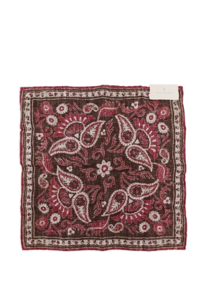 Brunello Cucinelli paisley-print square scarf - Brown