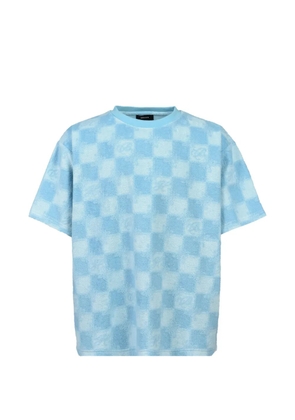 BREATH checkerboard-pattern terry-cloth T-shirt - Blue