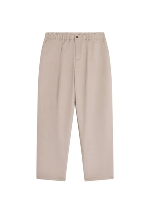 Maison Kitsuné logo-embroidered pleated trousers - Grey