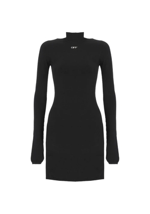 Off-White logo-print mini dress - Black