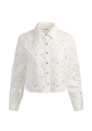 alice + olivia broderie-anglaise cropped shirt - White