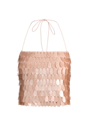 alice + olivia paillette-embellished spaghetti-strap top - Pink