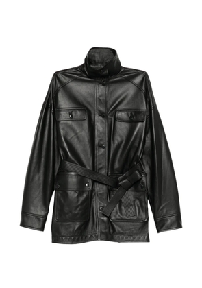 Yves Salomon leather safari jacket - Black