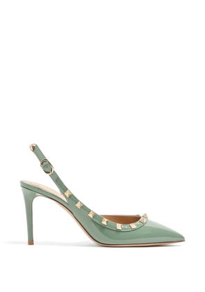 Valentino Garavani 85mm Rockstud patent slingback pumps - Green
