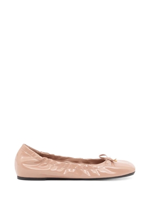Valentino Garavani VLogoSignature patent-leather ballerinas - Neutrals