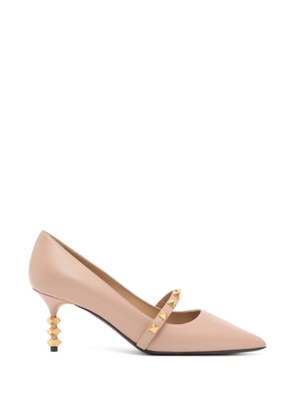 Valentino Garavani Rockstud pumps with sculptural heel in calfskin 70mm - Neutrals