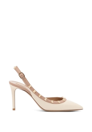 Valentino Garavani Rockstud slingback calfskin pumps 85mm - Neutrals