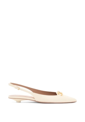 Valentino Garavani VLogoThe Bold Edition calfskin slingback ballerinas 20mm - Neutrals