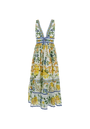 FARM Rio Emily Floral Tapestry maxi dress - White