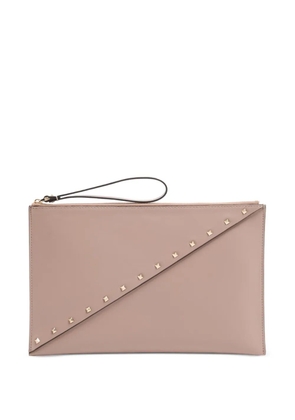 Valentino Garavani Rockstud wispy calfskin pouch - Neutrals