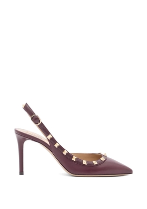 Valentino Garavani Rockstud slingback calfskin pumps 85mm - Purple