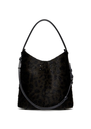 Maison Margiela leopard-print calf-hair tote bag - Brown
