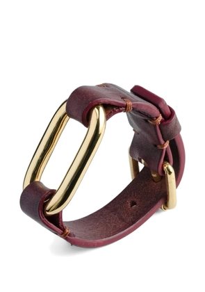 Parts of Four Link Gauntlet buckle-fastening leather bracelet - Red