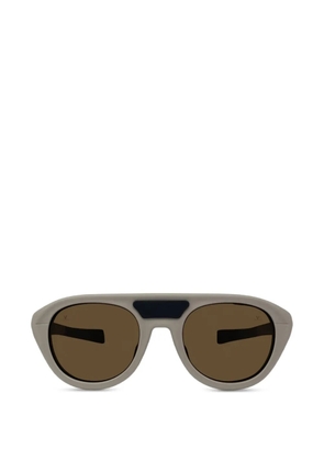 Vuarnet brow-bar round sunglasses - Neutrals