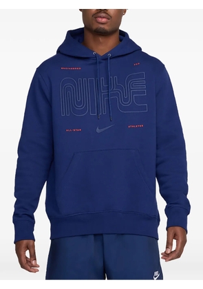 Nike Club logo-print hoodie - Blue