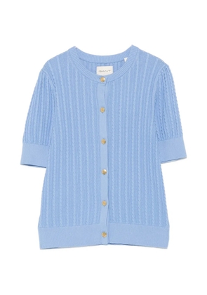 Gant cable-knit short-sleeve cardigan - Blue