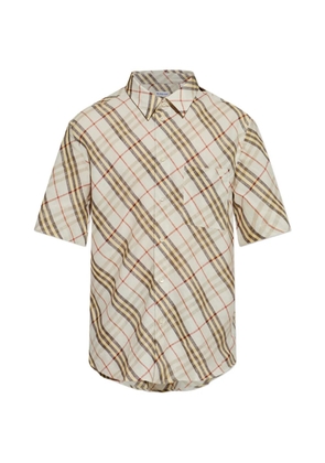Burberry check short-sleeve shirt - Neutrals