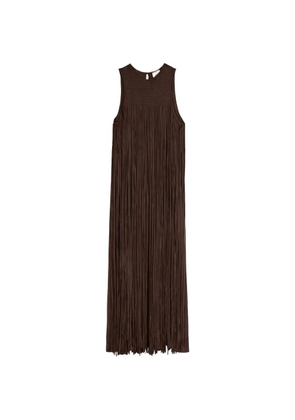 Alysi fringe-trimmed sleeveless maxi dress - Brown