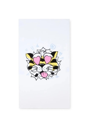 Kenzo tiger graphic beach towel - White