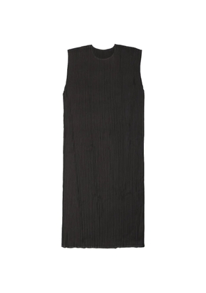 Issey Miyake pleated sleeveless mini dress - Black