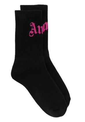 Palm Angels intarsia-logo socks - Black