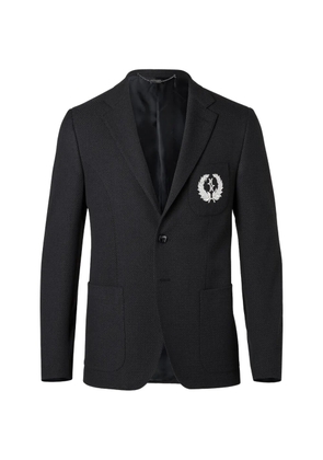 Billionaire Brent logo-patch single-breasted blazer - Black
