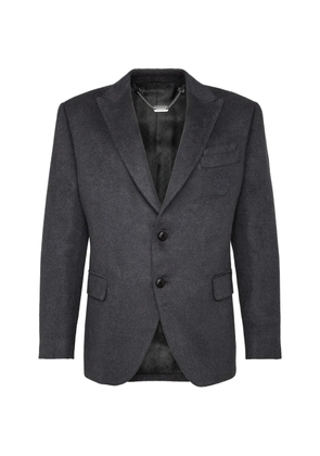 Billionaire logo-embroidered single-breasted blazer - Grey