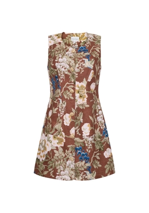 Cara Cara floral-print Rhapsody mini dress - Brown