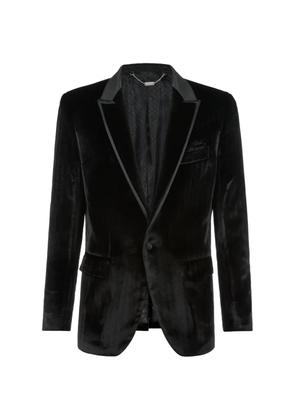 Billionaire Elegant herringbone-pattern velvet blazer - Black