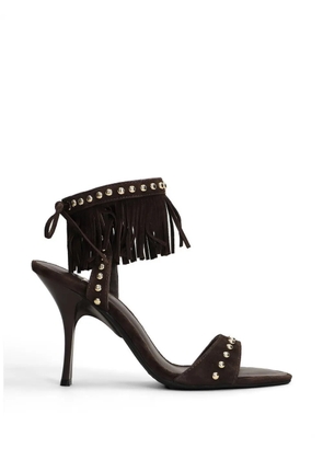 Marc Ellis fringed stud-embellished sandals - Brown