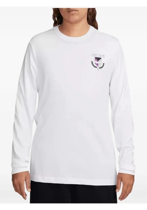 Nike logo-print long-sleeve T-shirt - White