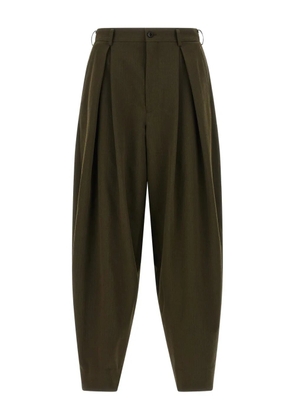 Comme des Garçons Homme Plus Herringbone pleated trousers - Green