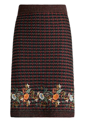 ETRO bouclé embroidered skirt - Black