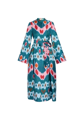 ERDEM ikat-print midi dress - Blue