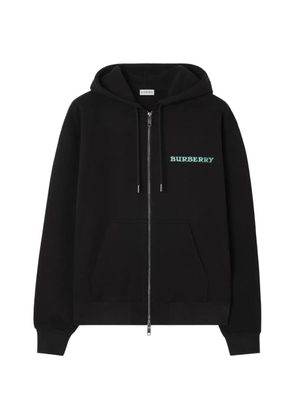 Burberry heritage-logo cotton zip hoodie - Black