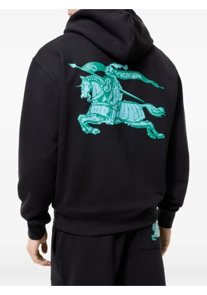 Burberry heritage-logo cotton zip hoodie - Black